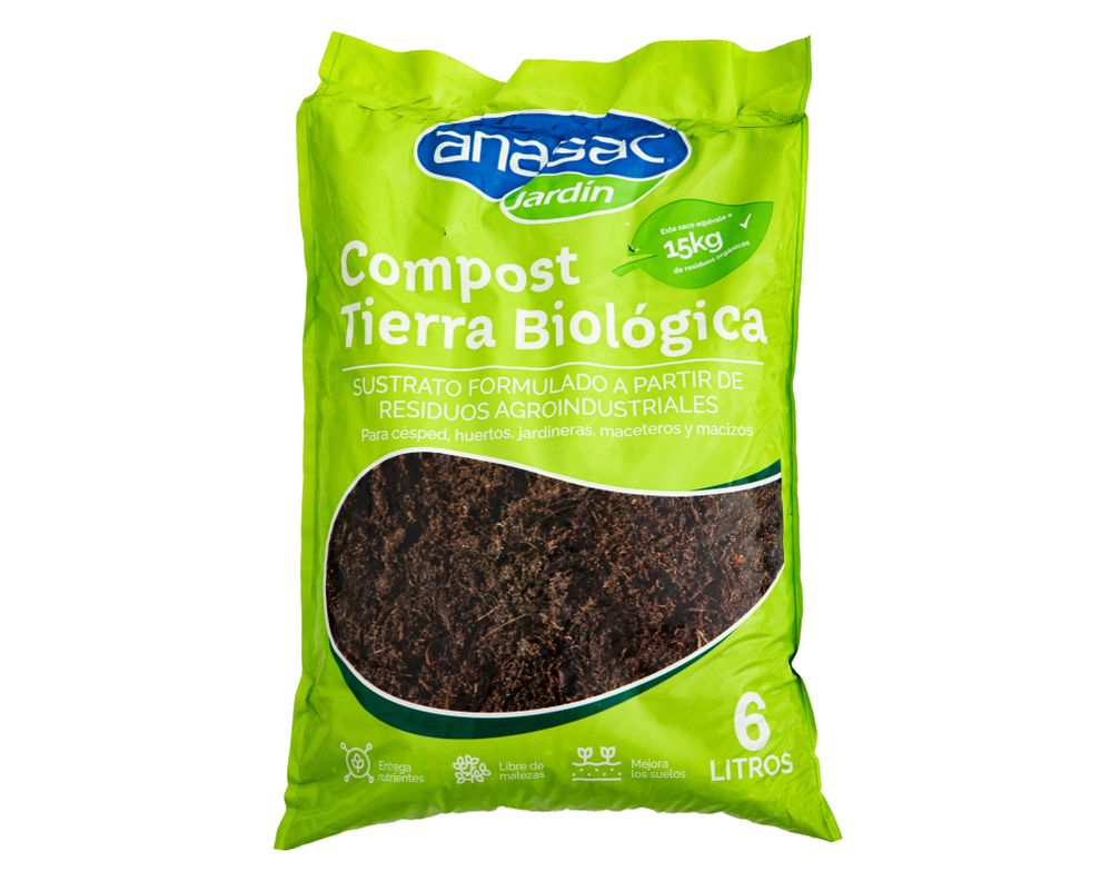 COMPOST TIERRA BIOLOGICA 6 Litros Anasac